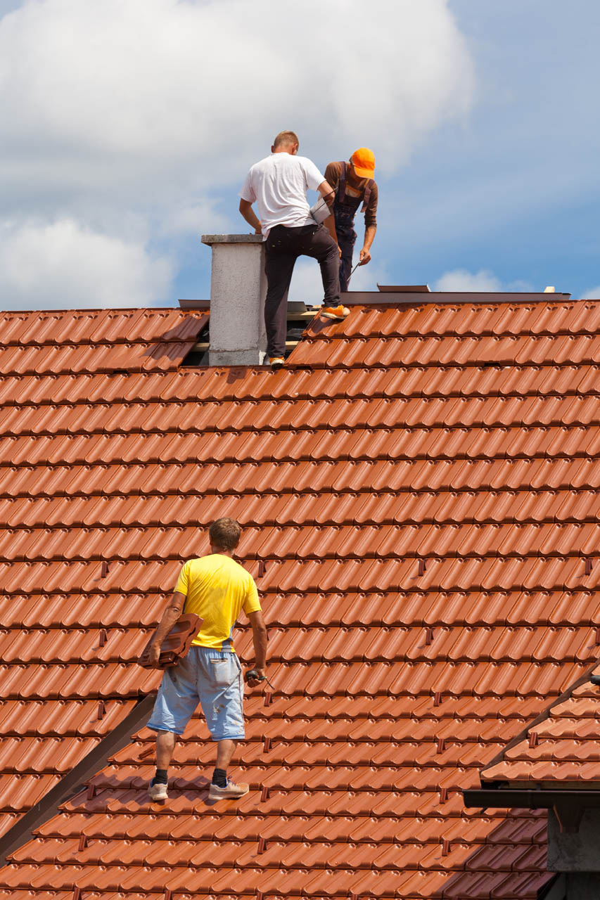 Workers on the roof
